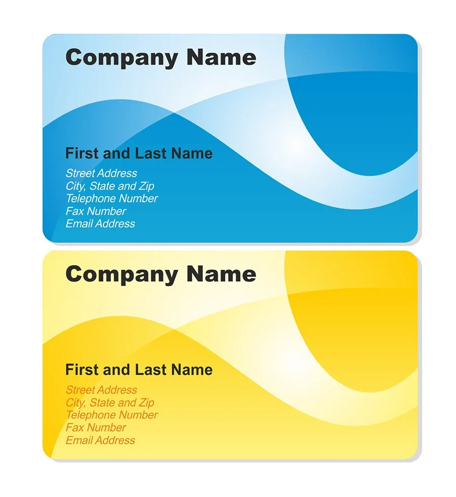 Blue and yellow business card templates