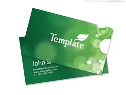 Green business card template