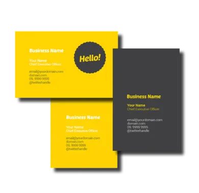 Yellow and charcoal business card designs