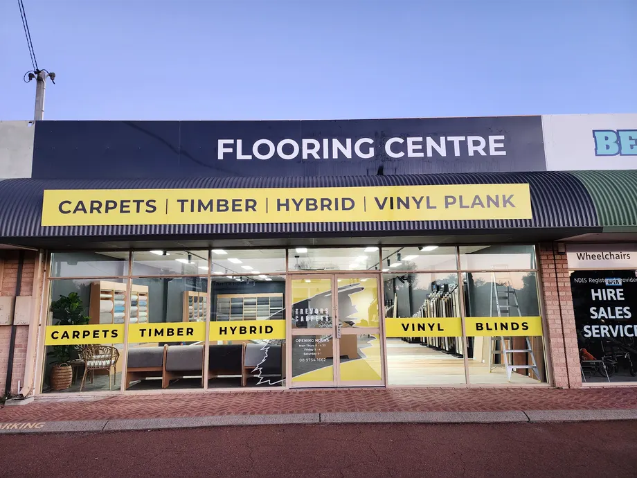 Trevors Carpets Flooring Centre finished shopfront signage