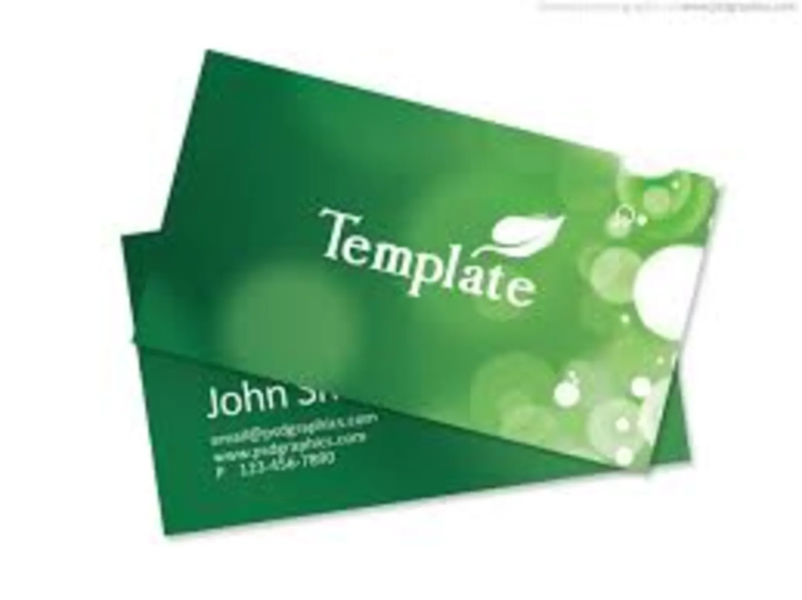 Green business card template