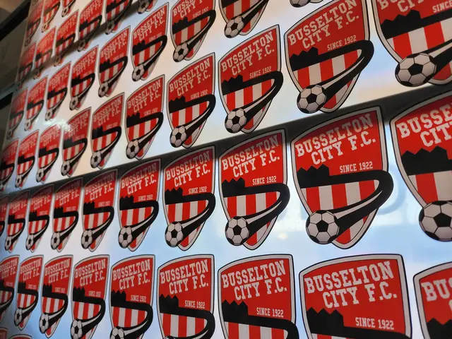 Sheets of Busselton City FC crest stickers
