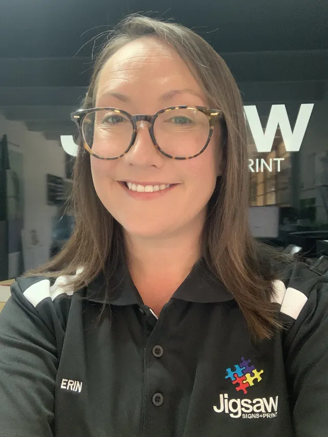 Erin Grubb, Client Coordinator and Graphic Designer at Jigsaw Signs + Print
